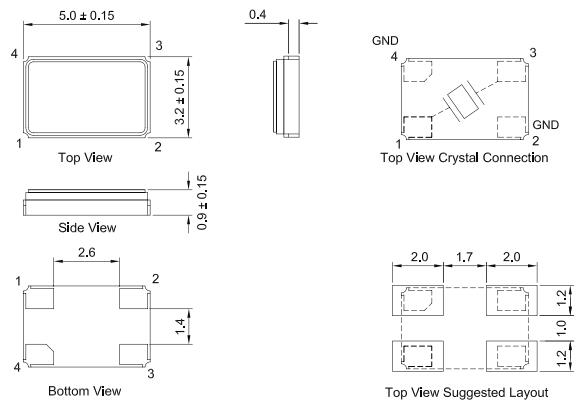 5TJ4 SMD5032貼片晶振規(guī)格書